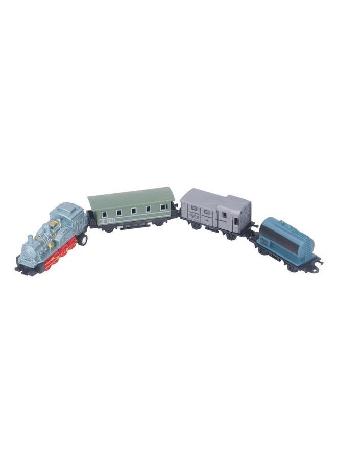 Steam Train Model Toy Vintage Alloy Pull Back Cultivate Hands On Ability Educational for Kids Blue
