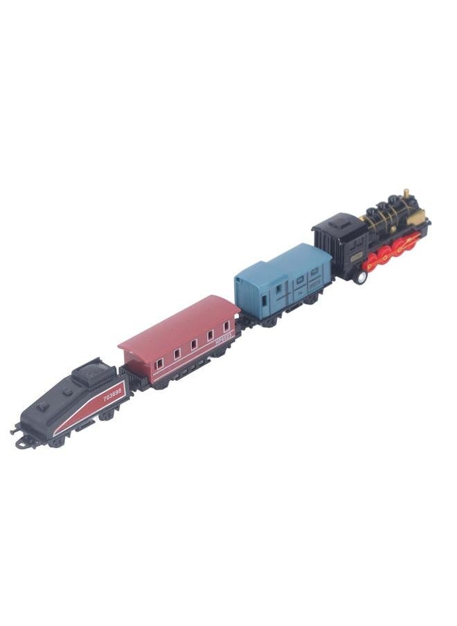 Steam Train Model Toy Vintage Alloy Pull Back Cultivate Hands On Ability Educational for Kids Black