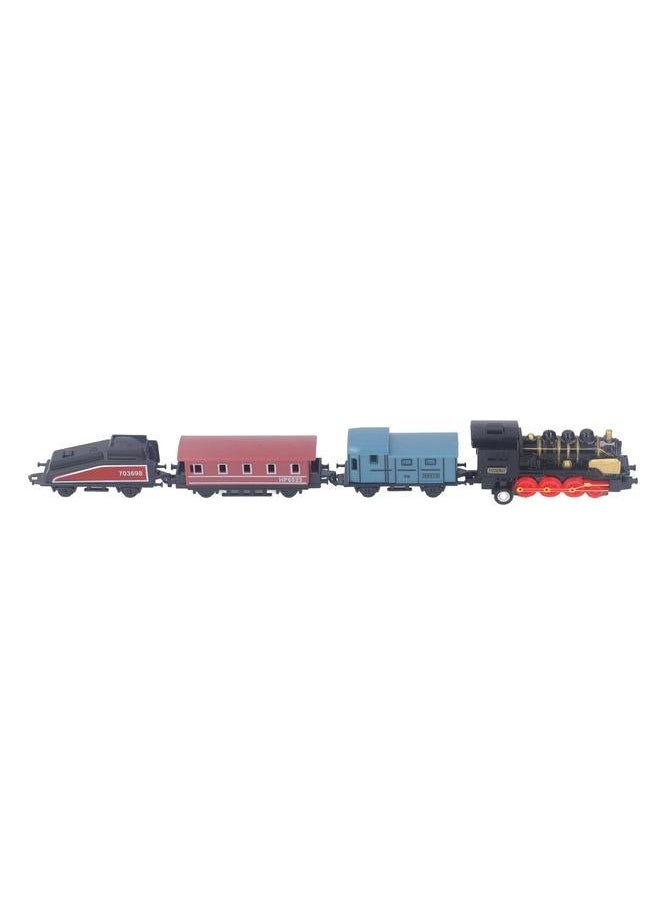 Steam Train Model Toy Vintage Alloy Pull Back Cultivate Hands On Ability Educational for Kids Black