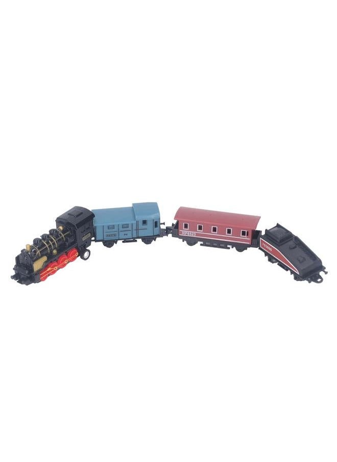 Steam Train Model Toy Vintage Alloy Pull Back Cultivate Hands On Ability Educational for Kids Black