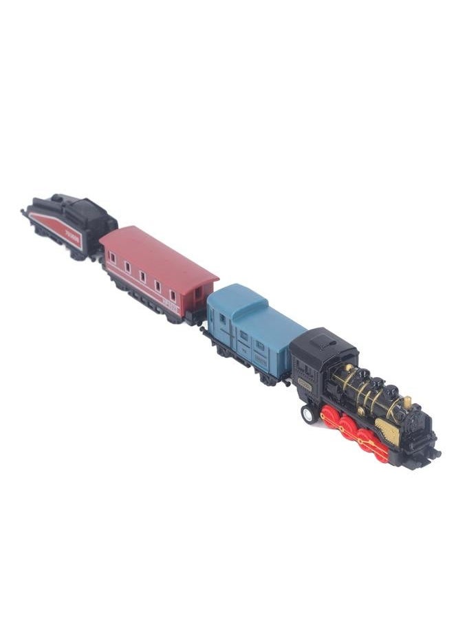 Steam Train Model Toy Vintage Alloy Pull Back Cultivate Hands On Ability Educational for Kids Black