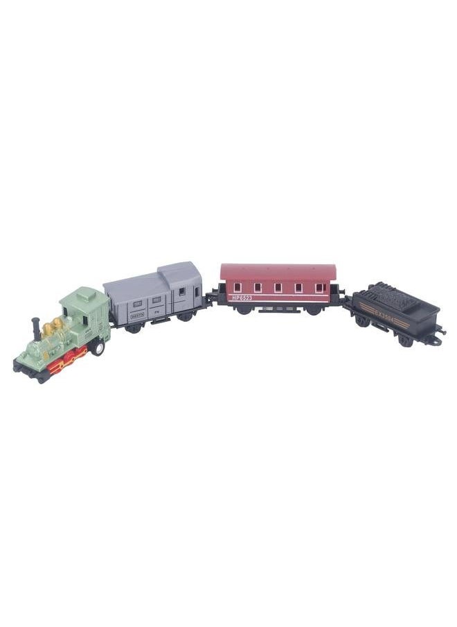 Steam Train Model Toy Vintage Alloy Pull Back Cultivate Hands On Ability Educational for Kids Green