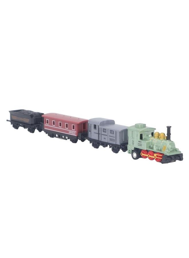 Steam Train Model Toy Vintage Alloy Pull Back Cultivate Hands On Ability Educational for Kids Green