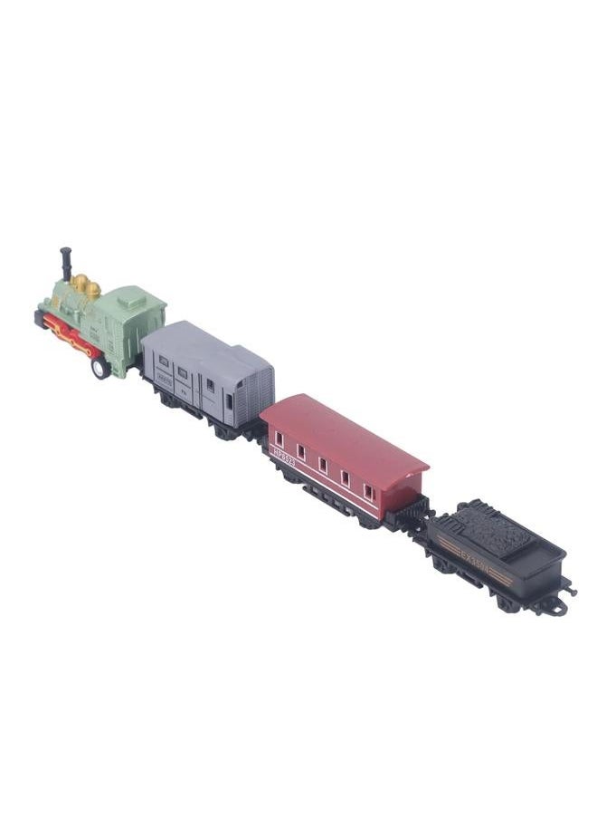 Steam Train Model Toy Vintage Alloy Pull Back Cultivate Hands On Ability Educational for Kids Green