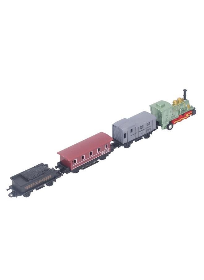 Steam Train Model Toy Vintage Alloy Pull Back Cultivate Hands On Ability Educational for Kids Green