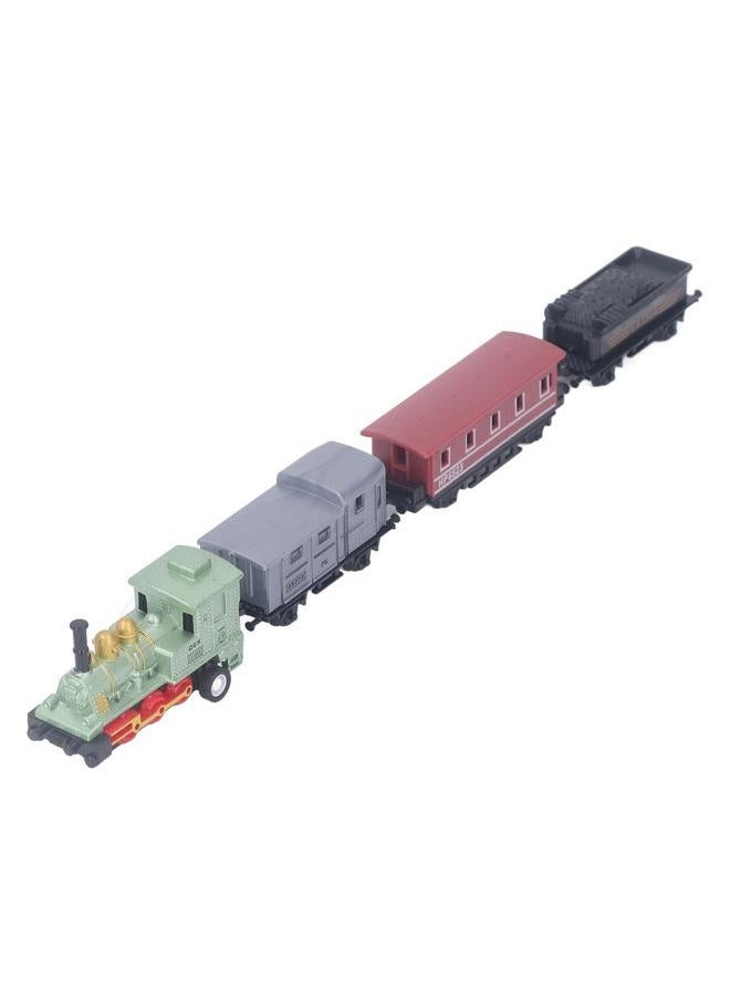 Steam Train Model Toy Vintage Alloy Pull Back Cultivate Hands On Ability Educational for Kids Green