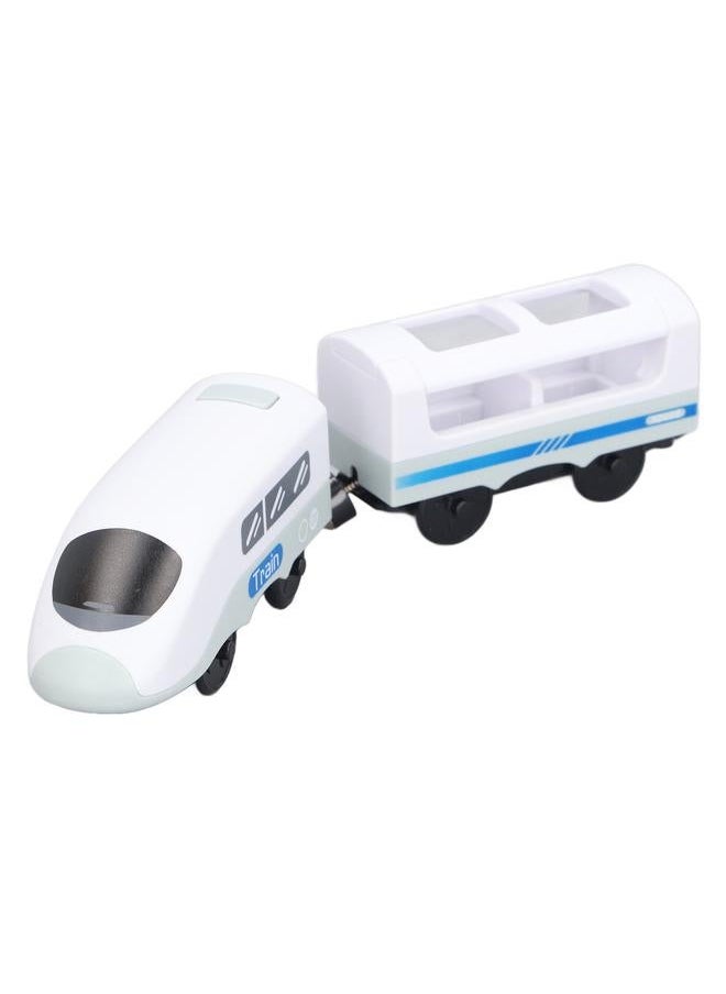 Magnetic Connection Train Battery Operated Electric Toys With Locomotive Carriage for Kids Toddlers Old Blue and White