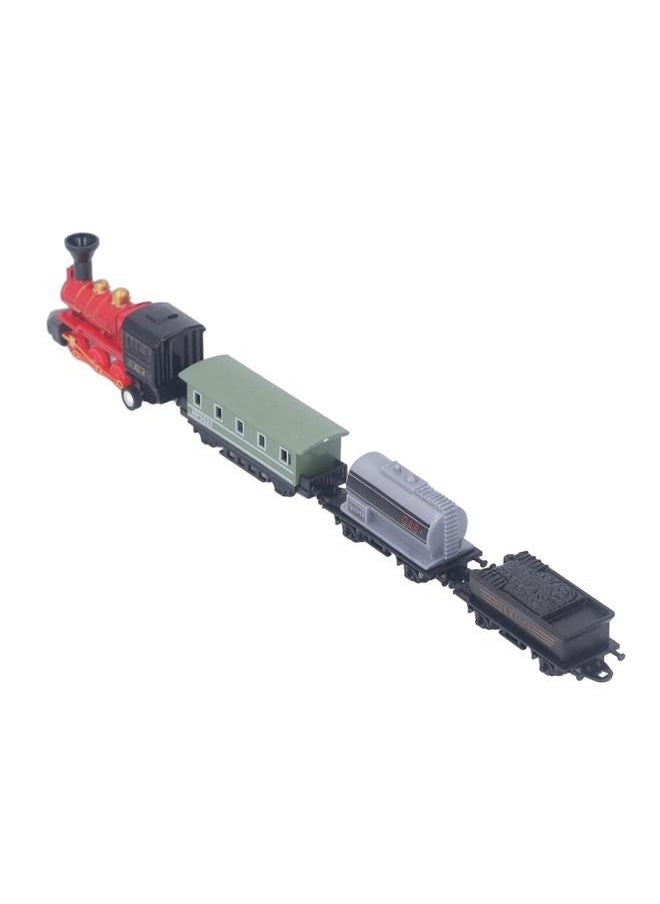 Steam Train Model Toy Vintage Alloy Pull Back Cultivate Hands On Ability Educational for Kids Red