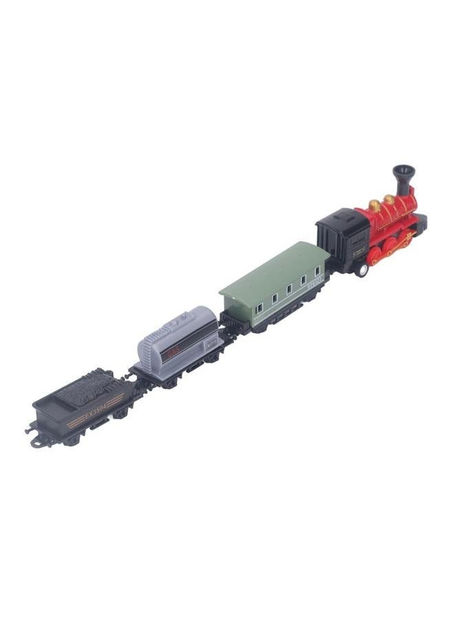 Steam Train Model Toy Vintage Alloy Pull Back Cultivate Hands On Ability Educational for Kids Red