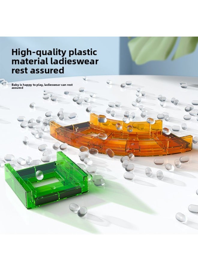 Color Window Magnetic Sheet Track Car Pure Magnetic Magnet Children's Educational Early Education Tunnel Diy Building Blocks Toy-Specifications:Orbit 93PCs
