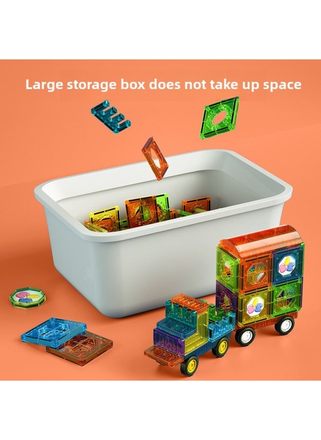 Color Window Magnetic Sheet Assembly Car Castle Pure Magnetic Magnet Stone Children's Educational Early Education Diy Building Block Toy-Specifications:Magnetic Sheet 73
