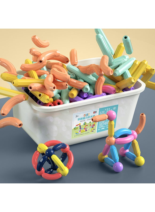 Variety Magnetic Rod Building Blocks Suit Children's Exotic Diy Steam Disinfection Strong Magnetic Ball Puzzle Magnet Toy-Specifications:Large Size 90 Pieces