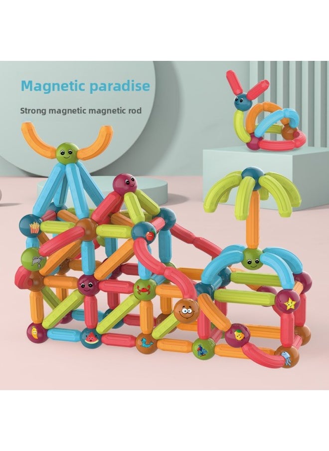 Magnetic Stick Early Education Disassembly Magnetic Piece Children's Educational Assembly Creative Variety Magnet Building Blocks Toy Generation-Color:7800 Magnetic Rod 26PCs [English]]
