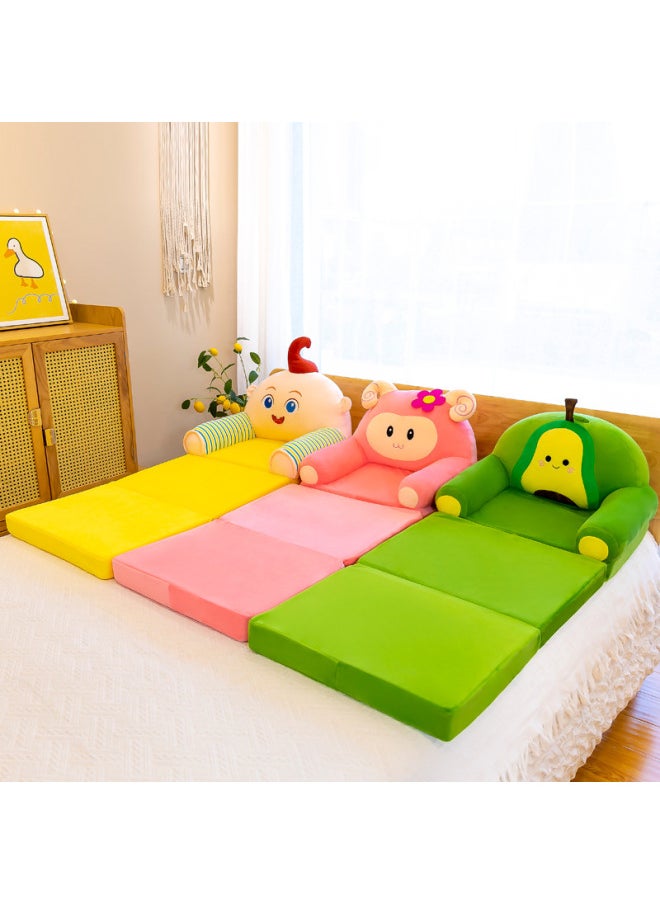 Manufacturers Children's Cartoon Folding Sofa Children's Seat Plush Toys Sofa Children's Gift Toys-Color:Avocado-Height:The Second Layer Is 50cm * 80cm Wide (excluding Cotton)