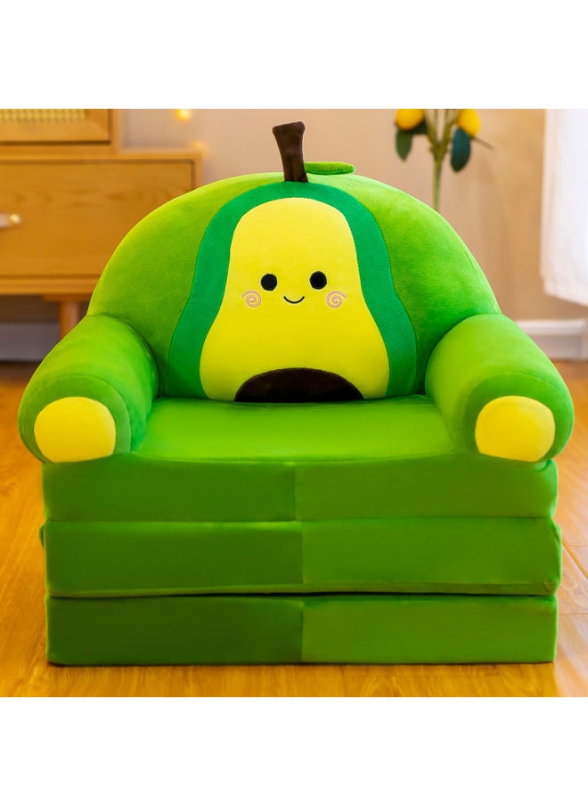 Manufacturers Children's Cartoon Folding Sofa Children's Seat Plush Toys Sofa Children's Gift Toys-Color:Avocado-Height:The Second Layer Is 50cm * 80cm Wide (excluding Cotton)