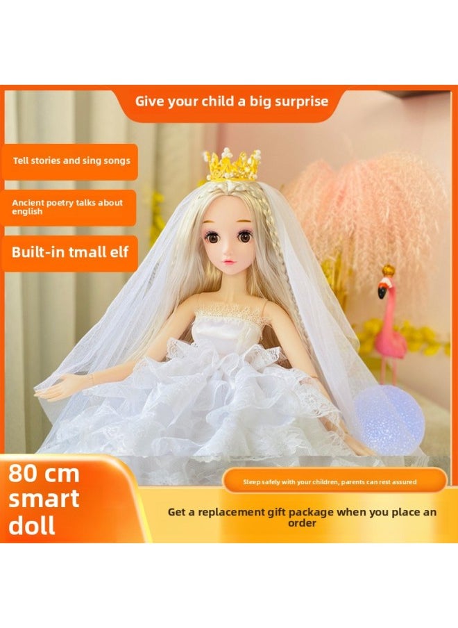 Processing Custom Cartoon Vinyl Doll Toy Set Color Box 80cm Doll Girl Toy Birthday Gift-Color:Yun Yao Bride-Height:80cm Doll-blink Version + Change Gift Bag (simple)