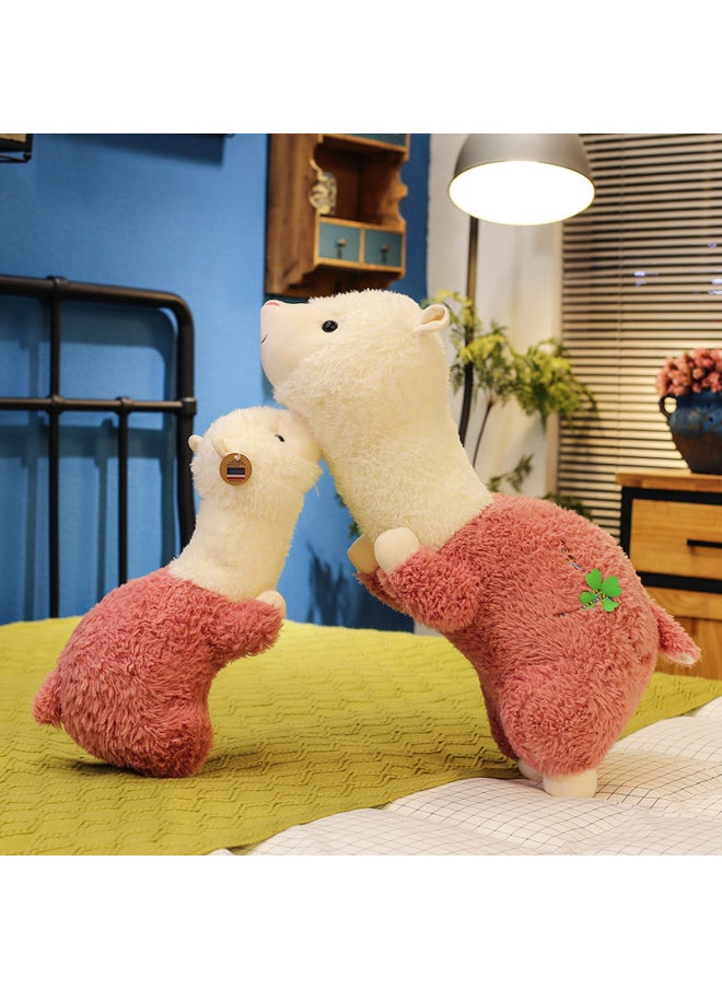 Creative God Beast Alpaca Wool Toy Cute Lying Alpaca Girl Sleeping Pillow Tanabata Gift Stall Supply-Color:Pink Alpaca-Height:100cm (1.68kg)