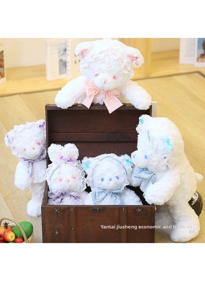 Lolita Bear Doll Sweet Doll Plush Toy Teddy Bear Doll Birthday Gift Girl Pillow-Color:Lolita Bear-Purple-Height:30cm