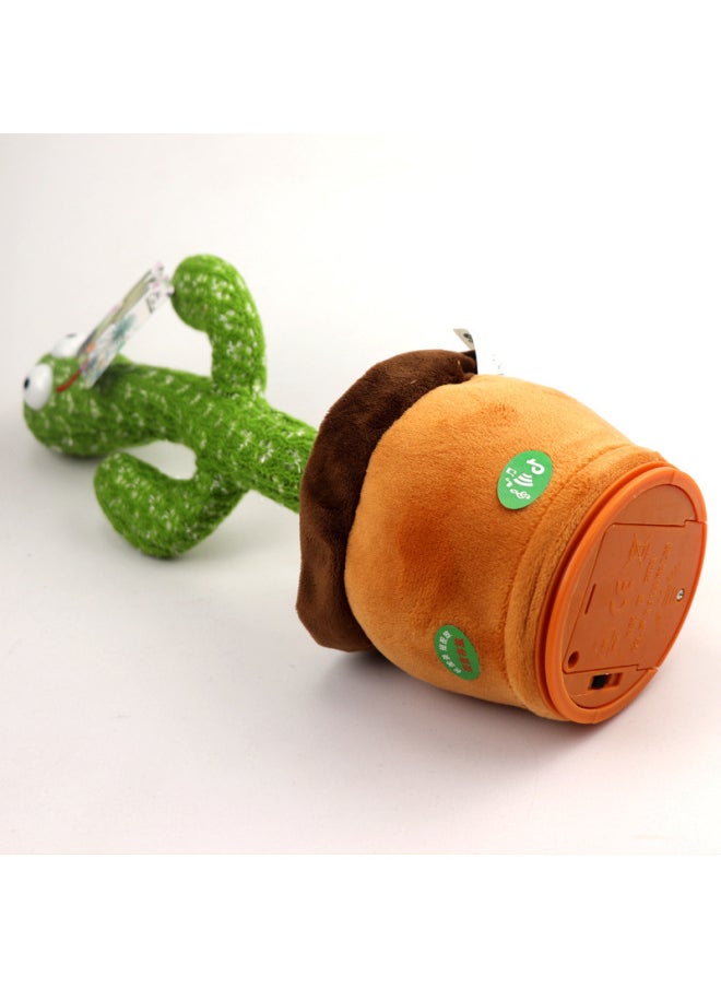 Internet Celebrity Singing And Dancing Cactus Same Style Talking Electric Children's Birthday Plush Toy-Color:Color Box Packaging-Height:Yue Yu Battery 120 Songs (singing + Learning To Speak + Recording)
