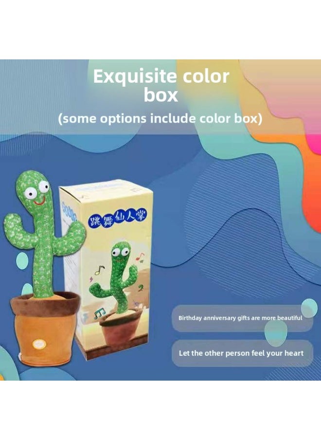 Internet Celebrity Singing And Dancing Cactus Same Style Talking Electric Children's Birthday Plush Toy-Color:Color Box Packaging-Height:Yue Yu Battery 120 Songs (singing + Learning To Speak + Recording)