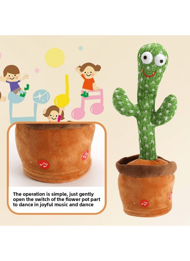 Internet Celebrity Singing And Dancing Cactus Same Style Talking Electric Children's Birthday Plush Toy-Color:Color Box Packaging-Height:Yue Yu Battery 120 Songs (singing + Learning To Speak + Recording)