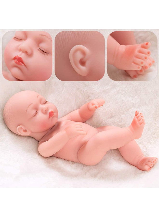 30cm Rebirth Doll 10 Inch Simulation Baby Doll Fashion Dress Doll Vinyl Toy Custom Wholesale-Color:Q10-047 Orange Stripes-Height:Simulation Doll Eyes Open