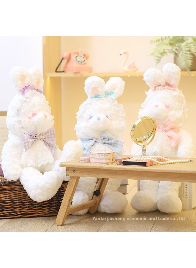 Lolita Bear Doll Sweet Doll Plush Toy Teddy Bear Doll Birthday Gift Girl Pillow-Color:Lolita Rabbit Purple-Height:48cm
