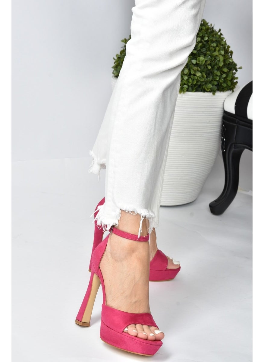 Fuchsia Suede Women's Heeled Shoes K404580102