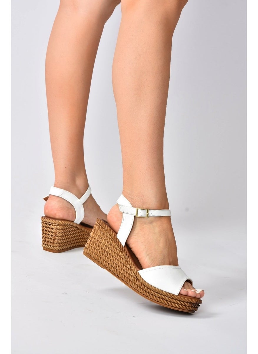 Women's White Wedge Heels SHOES674192209