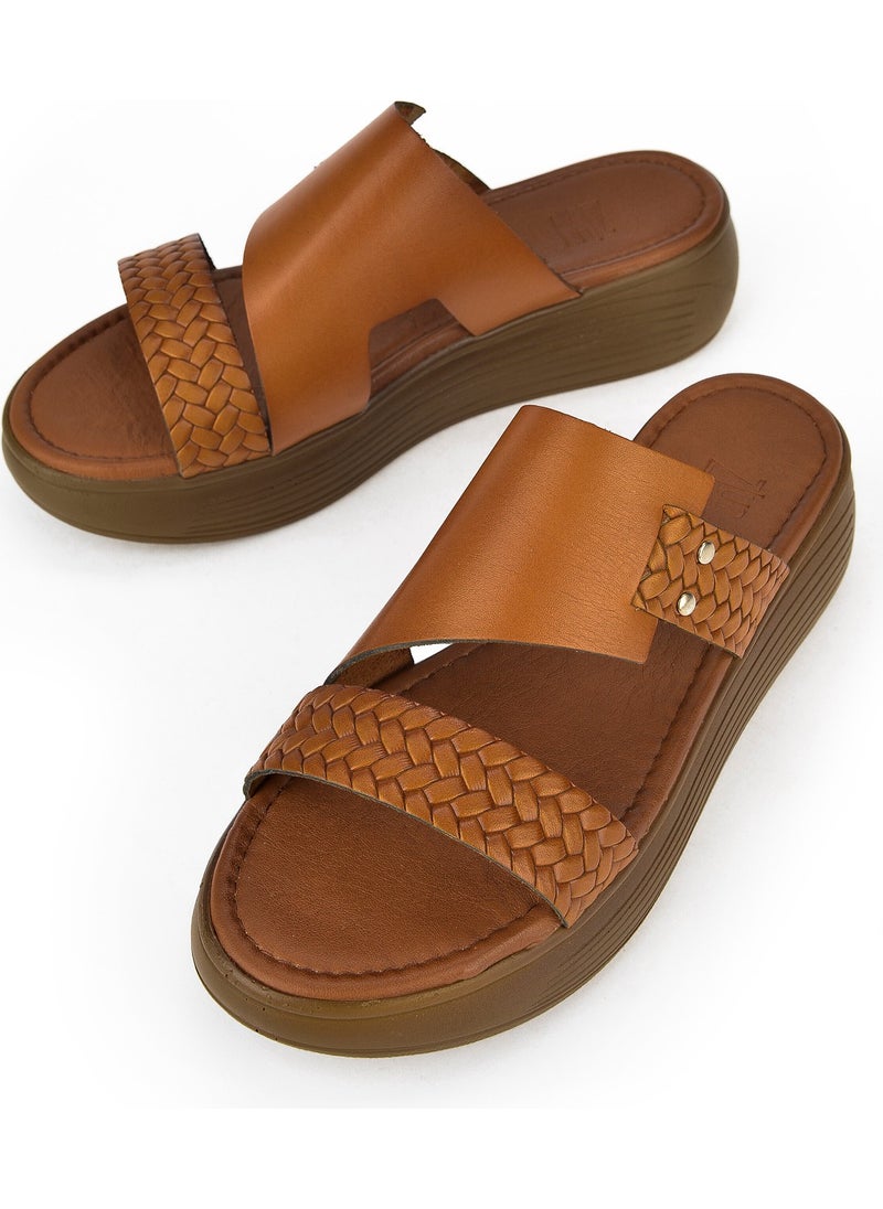 Women's Leather Slippers 1311010 500 Tan