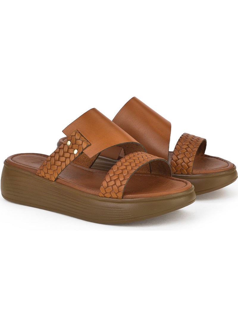Women's Leather Slippers 1311010 500 Tan