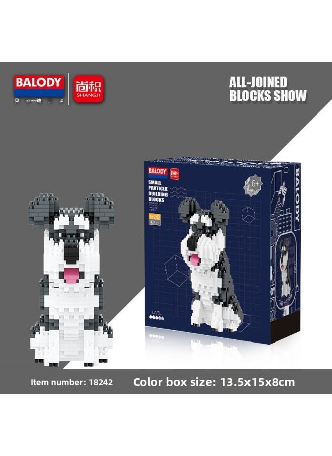 Pet Dog 18391 Labrador Bulldog Shirari Koki Husky Healing Cute Pet Building Blocks-Color:18242 Schnarry