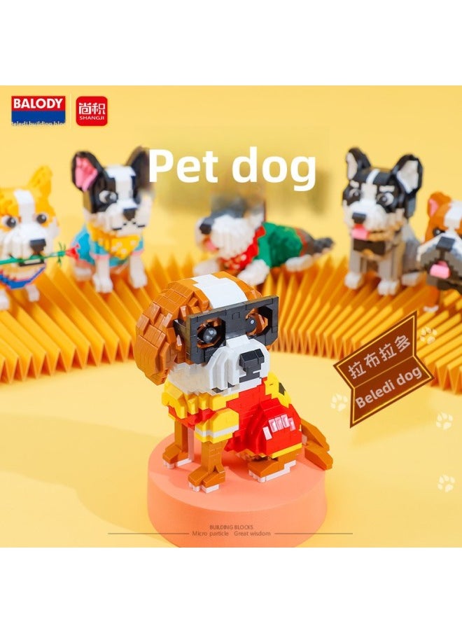 Pet Dog 18391 Labrador Bulldog Shirari Koki Husky Healing Cute Pet Building Blocks-Color:18242 Schnarry