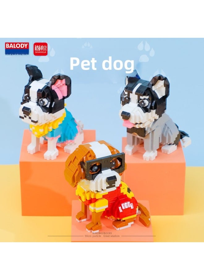 Pet Dog 18391 Labrador Bulldog Shirari Koki Husky Healing Cute Pet Building Blocks-Color:18242 Schnarry