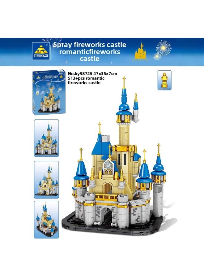 Girls' Collection And Insertion Building Blocks Toy City Garden Street View Shoe Shop Candy Shop Educational Institution Points Gift-Color:Island Travels