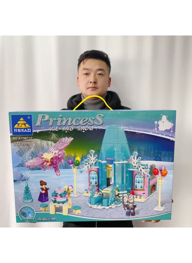 Girls' Collection And Insertion Building Blocks Toy City Garden Street View Shoe Shop Candy Shop Educational Institution Points Gift-Color:Island Travels