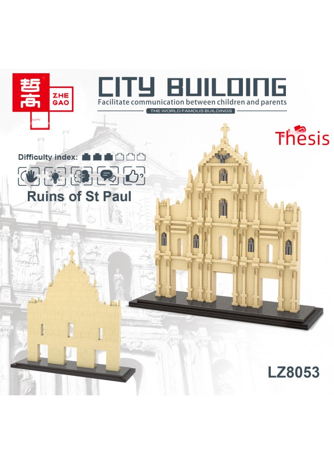 Zhe Gao Le Zi Building Product Da San Ba Archway Adult High Difficulty Assembled Toy Building Blocks LZ8053-Color:LZ8186-Great Hall Of The People
