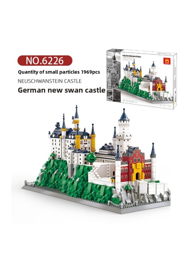 Wange 5218 Toy Supply Building Blocks Castle Building Blocks Model Splicing Building Blocks Small Particles-Color:Wanger 6226: 1969pcs Neuschwanstein Castle, Bavaria, Germany