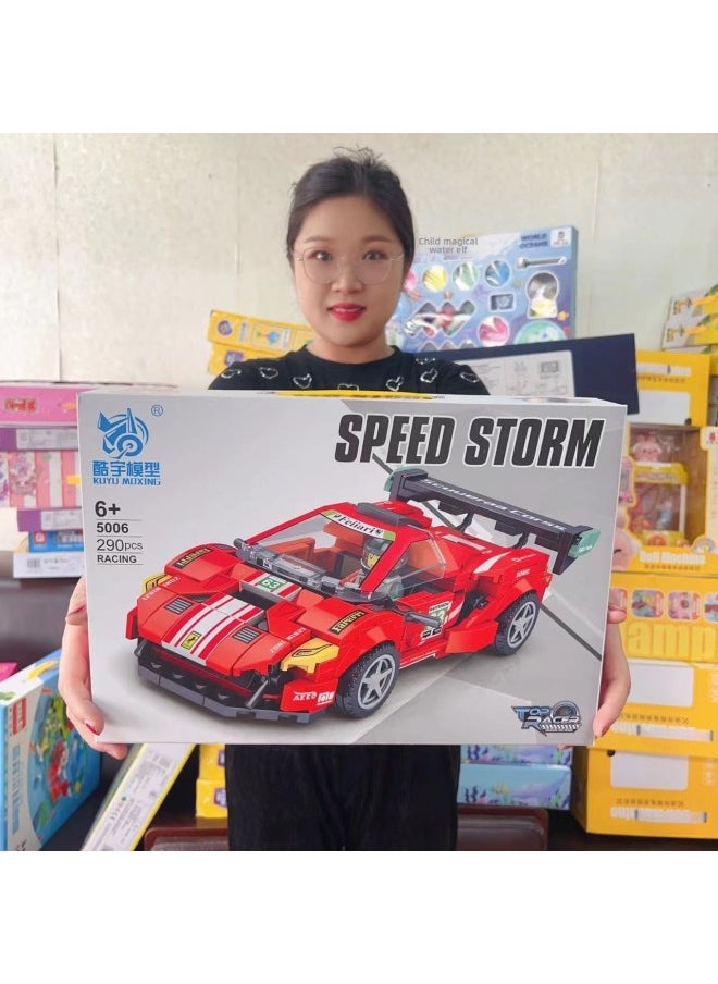 Puzzle Assembly Building Blocks Toy Car Gift Box Racing Building Blocks Toy Car Education And Training Institutions Enrollment Continued Gifts-Color:Light Car Model Building Blocks .. (when Out Of Stock, A Variety Of Car Models Are Randomly Distributed At The Same Price)