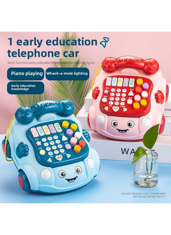 Simulation Mobile Phone Phone Toy Trailer Boys And Girls Baby Music Story Puzzle Early Education Children's Day Gift-Color:*hot-selling Model [e-commerce Box Packaging Small Size] Blue Rechargeable Version