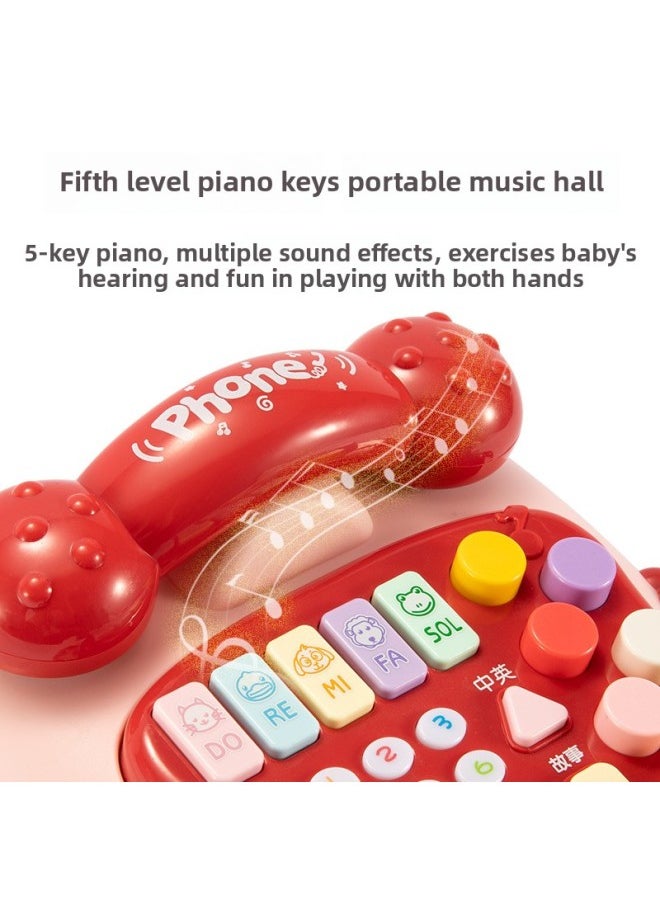 Simulation Mobile Phone Phone Toy Trailer Boys And Girls Baby Music Story Puzzle Early Education Children's Day Gift-Color:*hot-selling Model [e-commerce Box Packaging Small Size] Blue Rechargeable Version