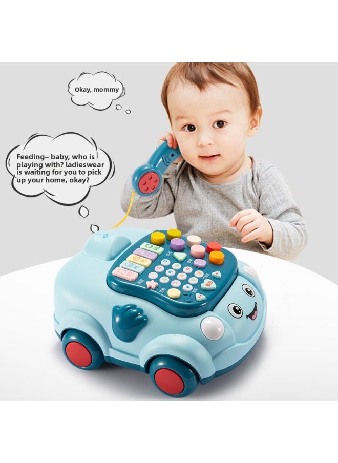 Simulation Mobile Phone Phone Toy Trailer Boys And Girls Baby Music Story Puzzle Early Education Children's Day Gift-Color:*hot-selling Model [e-commerce Box Packaging Small Size] Blue Rechargeable Version
