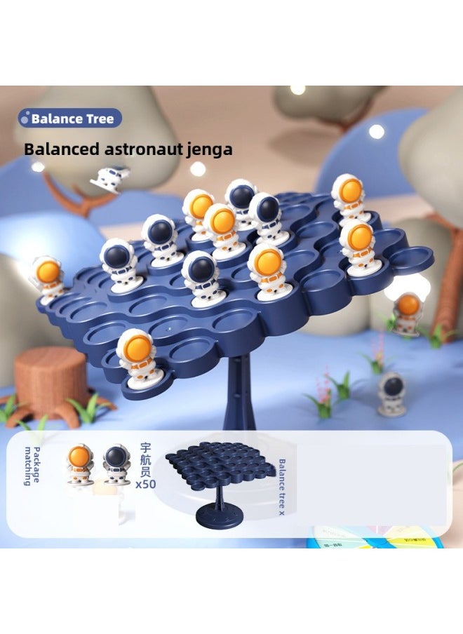 Astronaut Balance Game Desktop Toy Stacking Fun Educational Parent-child Interaction Children's Play Space Adventure-Color:50 Astronauts + Balance Table ]