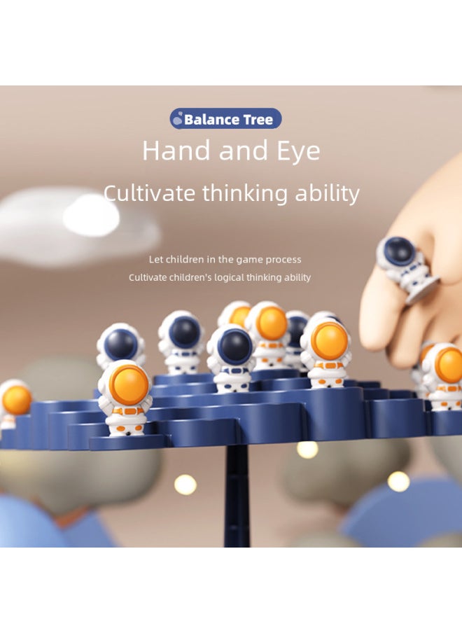 Astronaut Balance Game Desktop Toy Stacking Fun Educational Parent-child Interaction Children's Play Space Adventure-Color:50 Astronauts + Balance Table + Punishment Plate + Storage Bag + Dice ]