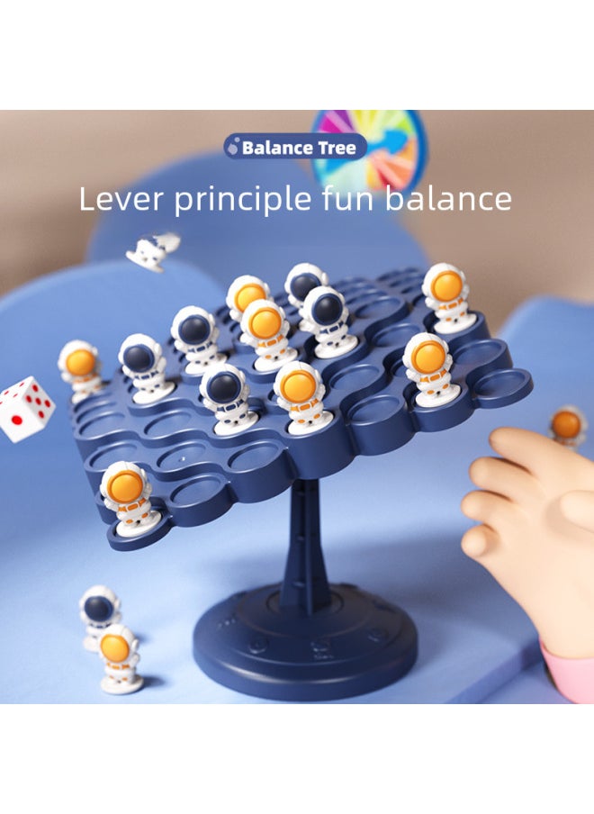 Astronaut Balance Game Desktop Toy Stacking Fun Educational Parent-child Interaction Children's Play Space Adventure-Color:50 Astronauts + Balance Table + Punishment Plate + Storage Bag + Dice ]