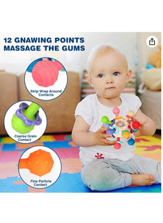 Children's Educational Finger Ball Toy Manhattan Atomic Ball Baby Atomic Hand Ball Grinding Stick Boiled Teether-Color:Dark Blue Grinding Ball (bag)