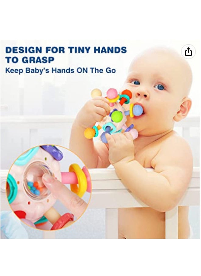 Children's Educational Finger Ball Toy Manhattan Atomic Ball Baby Atomic Hand Ball Grinding Stick Boiled Teether-Color:Dark Blue Grinding Ball (bag)