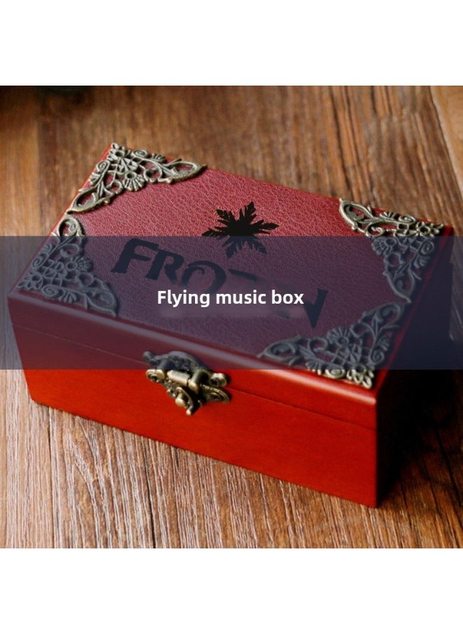 Feige Retro Music Box Classical Wooden Mechanical Clockwork Music Box Jewelry Box Jewelry Box Creative Small Gift-Color:06 Music Frozen Jewelry Box-Size:1