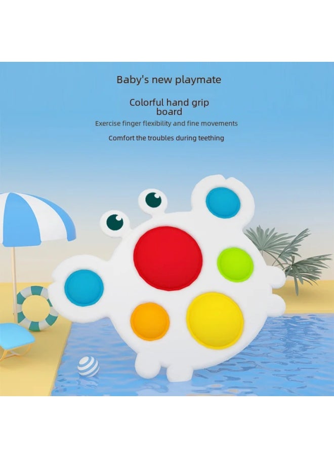 Baby Early Education Intelligence Hand Grab Board Soothing Exercise Toy Plastic Material For Coordination Flexibility-Color:Touch Ball-[Turtle]]