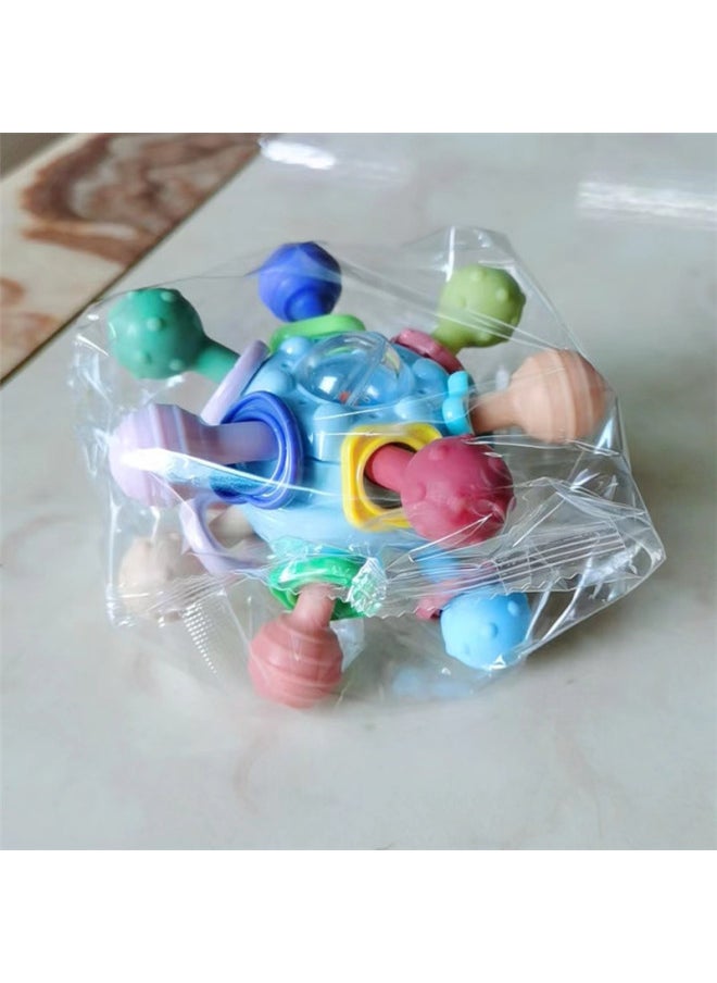 Grab Ball Baby Toy 0-1 Year Old Baby Rotating Grab Manhattan Atomic Molar Finger Ball Toy-Color:Dark Blue (color Box)